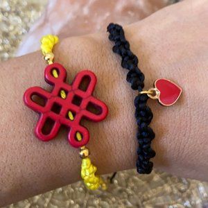 Knot Chinese Howlite | Love braided bracelet set